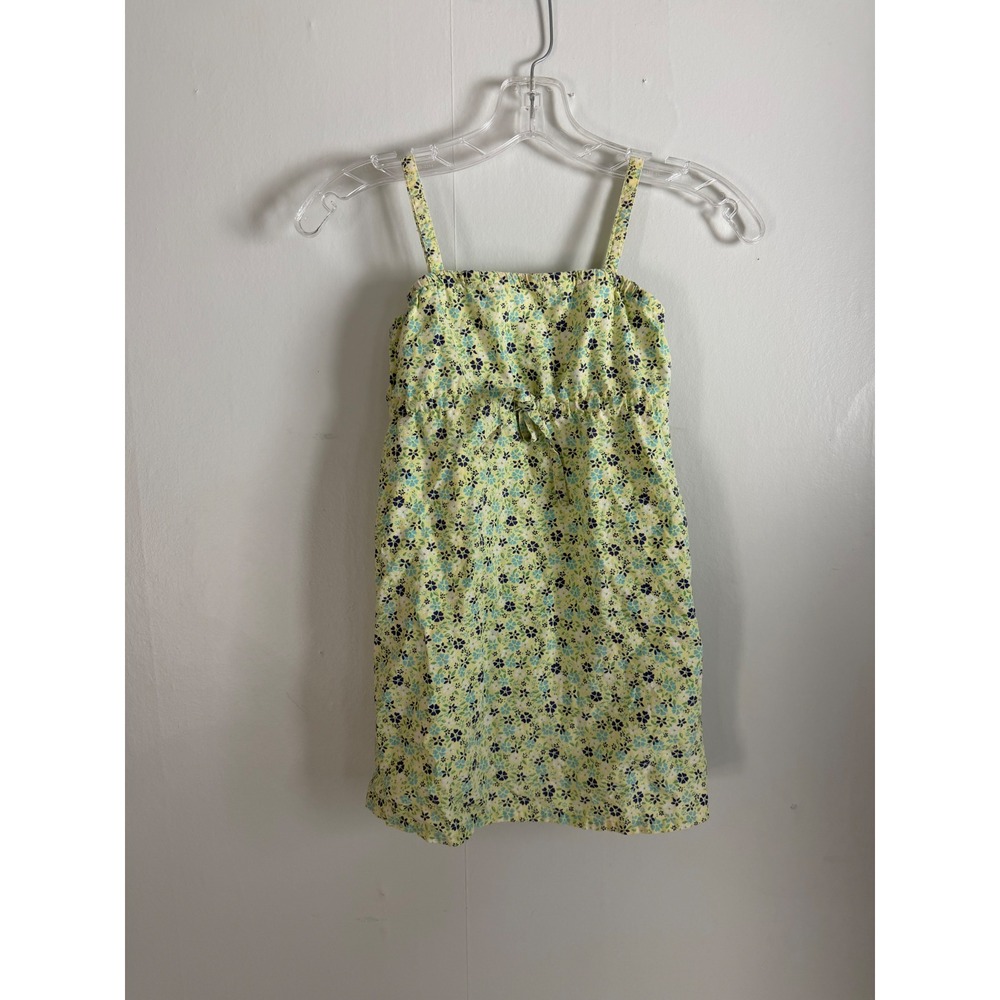 Vintage Y2K Cherokee  Floral Shift Strap Cotton Sundress Green Blue Size S‎